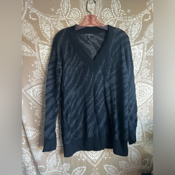 rag & bone Germain Metallic Zebra Striped Sweater - Picture 2 of 8